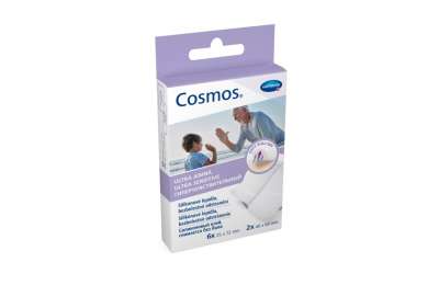 COSMOS Пластырь для чувствительной кожи, 2 размера, 8 шт